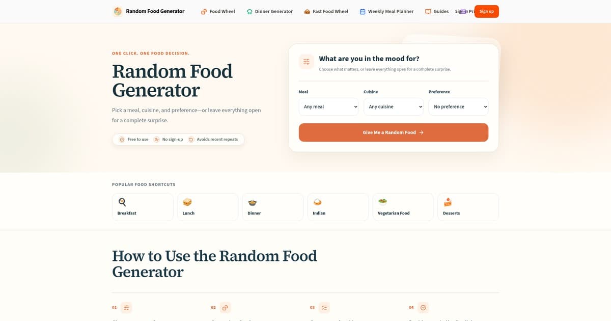Random Food Generator