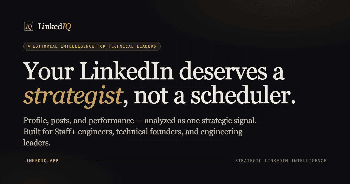 Your LinkedIn deserves a strategist, not a scheduler.