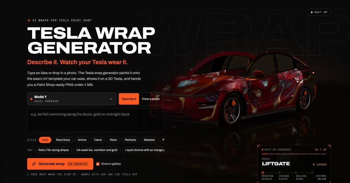 Tesla Wrap Generator